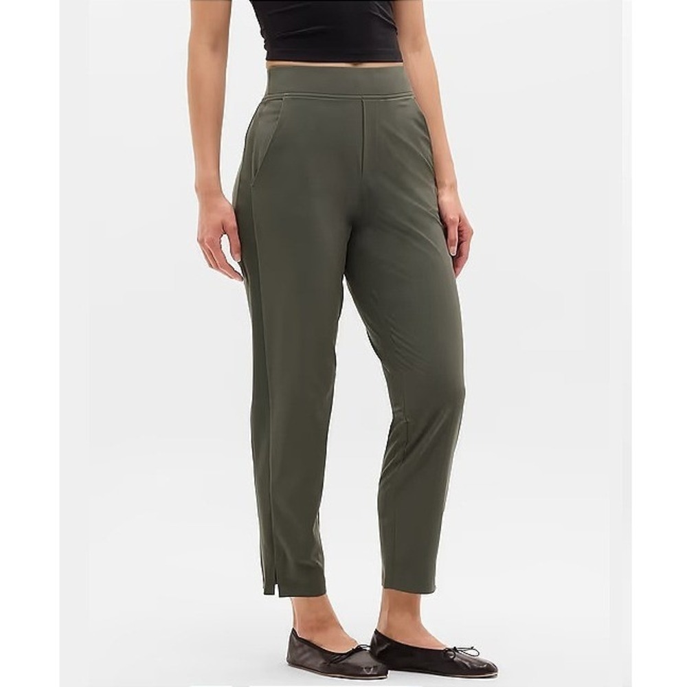 Athleta Women's Brooklyn Mid Rise Ankle Pants Size 6 Jungle Travel #198671 EUC